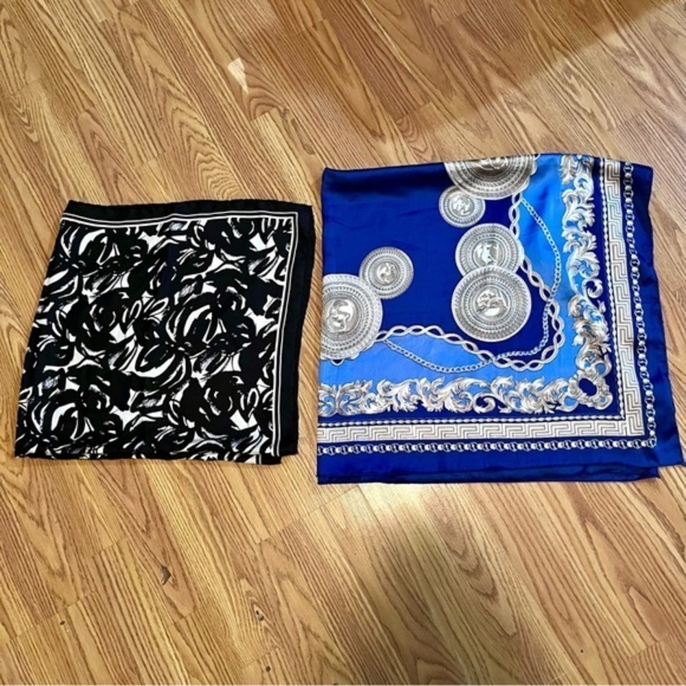 Lot Jacob Scarf Silk / Polyester Women black blue feminine Chic coquette